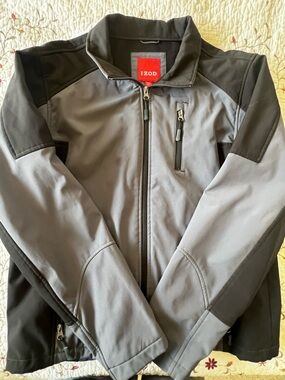Izod Gray and Black Lightweight Softshell Jacket